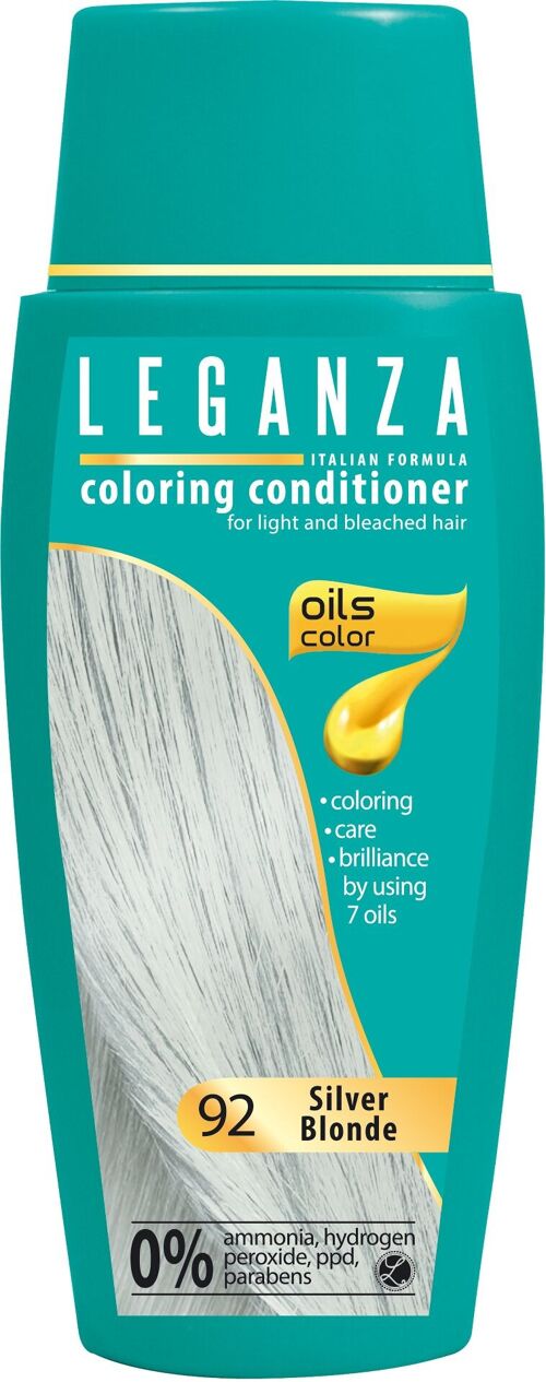 Leganza Coloring Conditioner - Silver Blonde / Zilver Blond - 100% Natuurlijke Oliën - 0% Waterstofperoxide / PPD / Ammoniak