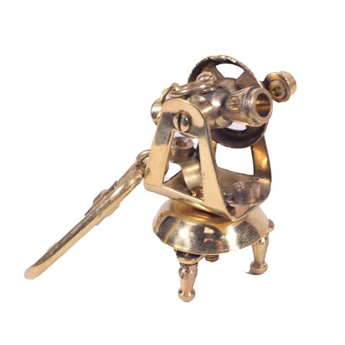 Nautical Brass Theodolite Keychain