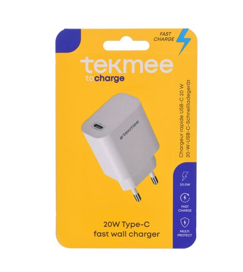 Chargeur mural - TEKMEE 20W TYPE-C WALL FAST CHARGER WHT