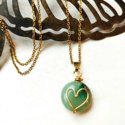 Romantic Necklace - "My Love" - ​​Green Aventurine