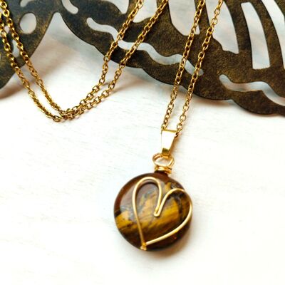 Romantic Necklace - "My Love" - ​​Tiger's Eye