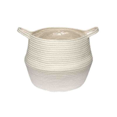Cotton basket white H29 Ø37cm
