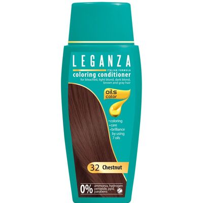 Leganza Coloring Conditioner – Farbe Kastanie/Kastanienbraun – 100 % natürliche Öle – 0 % Wasserstoffperoxid/PPD/Ammoniak