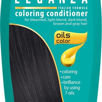 Acondicionador Colorante Leganza - Color Negro Tulipán / Negro - Aceites 100% Naturales - 0% Peróxido de Hidrógeno / PPD / Amoniaco