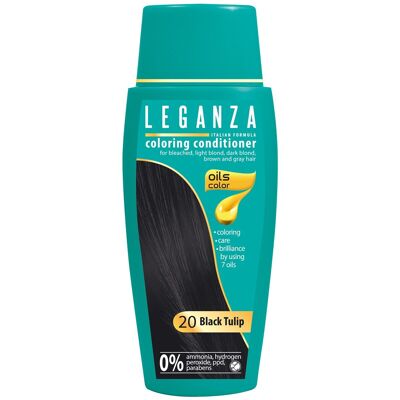 Leganza Coloring Conditioner – Farbe Black Tulip / Black – 100 % natürliche Öle – 0 % Wasserstoffperoxid / PPD / Ammoniak