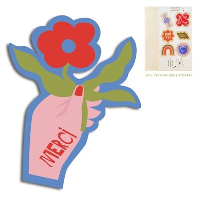 Cut-Out Cards - Flower - Merci