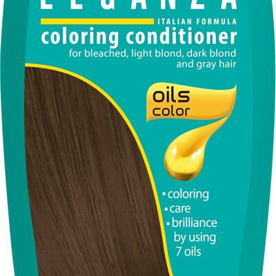 Leganza Coloring Conditioner - Color Light Brown / Light Brown - 100% Natural Oils - 0% Hydrogen Peroxide / PPD / Ammonia