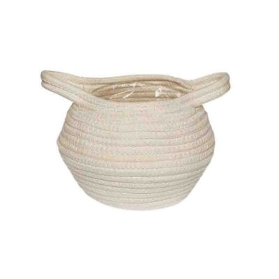 Cotton basket white H15 Ø21cm