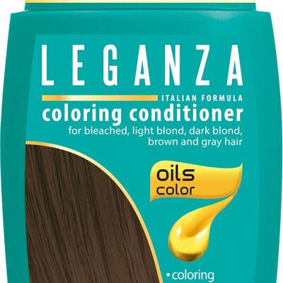 Après-shampooing colorant Leganza - Couleur Chocolat amer / Brun chocolat - Huiles 100 % naturelles - 0 % peroxyde d'hydrogène / PPD / Ammoniaque