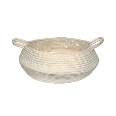 Cotton basket white H15 Ø38cm