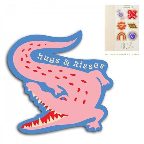 Ausgeschnittene Karten – Krokodil – Umarmungen und Küsse