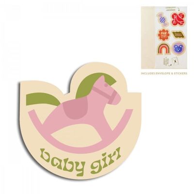 Cut-Out Cards - Rocking Horse - Baby Girl