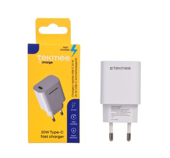 TEKMEE Présentoir de 16 chargeur mural  20W TYPE-C WALL CHARGER DISPL-16 2