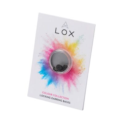 12 Pendientes con cierre seguro de color negro LOX