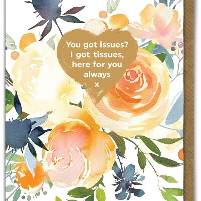 Blumenkarte mit Beileidskarte – Ich denke an Dich