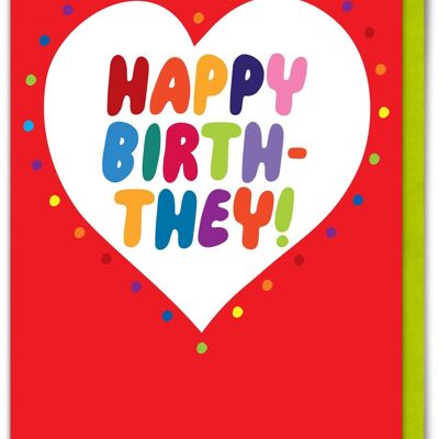Geschlechtsneutrale Geburtstagskarte – Happy Birth-They