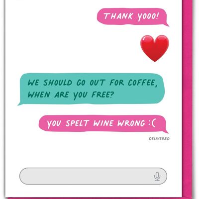Funny Birthday Card - Spelt Wine Wrong
