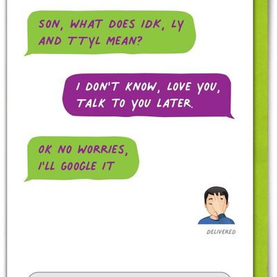 Funny Birthday Card - Son Google It