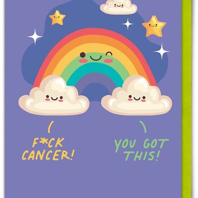 Fuck Cancer Rainbow Get Well Card Karte