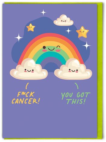 Carte Fuck Cancer Rainbow Get Well Card 1