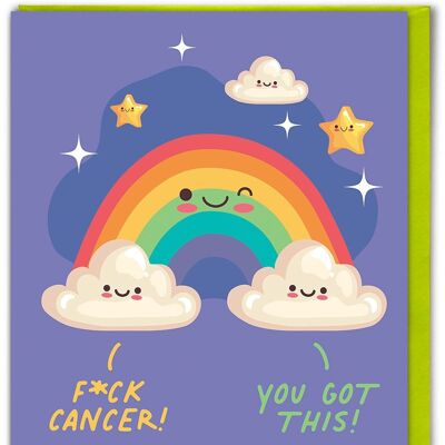 Carte Fuck Cancer Rainbow Get Well Card