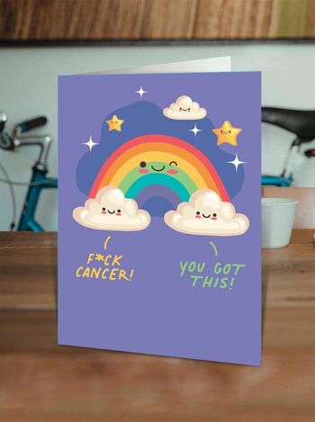 Carte Fuck Cancer Rainbow Get Well Card 2