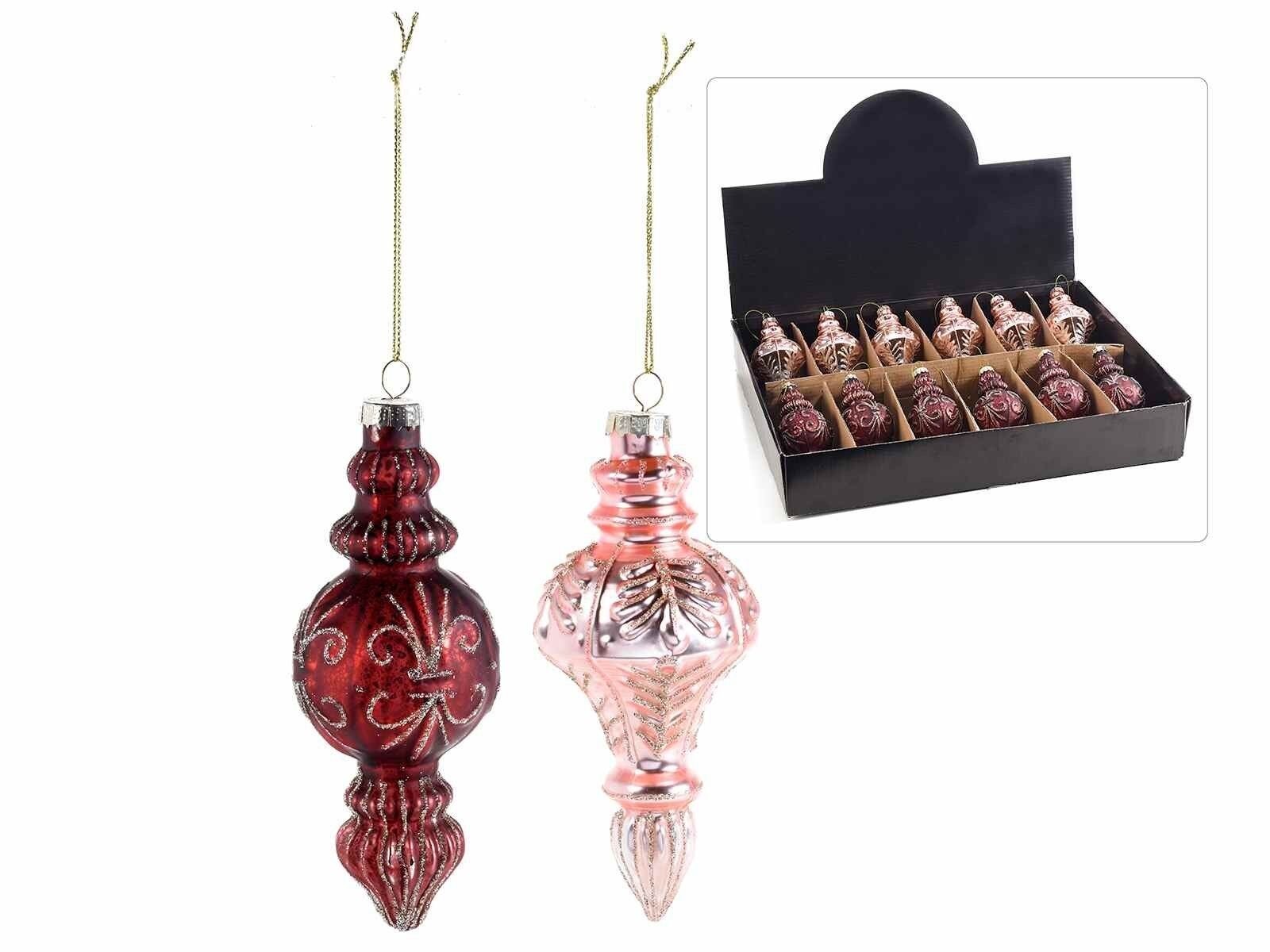 Buy wholesale Christmas decorations in colored glass and glitter in display