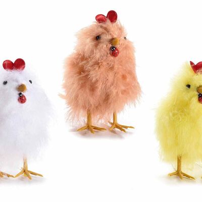 Decorative chicks with real feathers to place