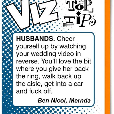 Funny Birthday Card - Husbands Viz Top Tips