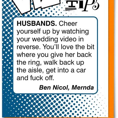 Funny Birthday Card - Husbands Viz Top Tips