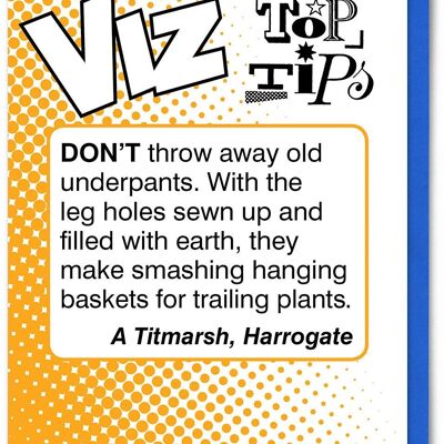 Funny Birthday Card - Underpants Viz Top Tips