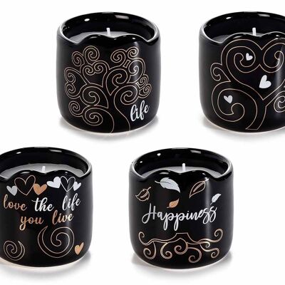 Tree of life ceramic jar candles with real gold design 14zero3