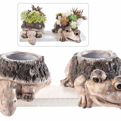 Pots de tortues en terre cuite pour fleurs et plantes