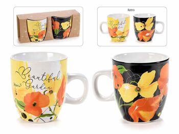 Tasses en céramique avec imprimé Coquelicots 14zero3 en paquet de 2