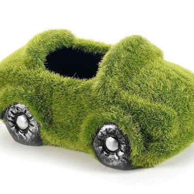 Ceramic car vases with fake grass covering