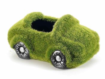 Vases de voiture en céramique avec revêtement en fausse herbe