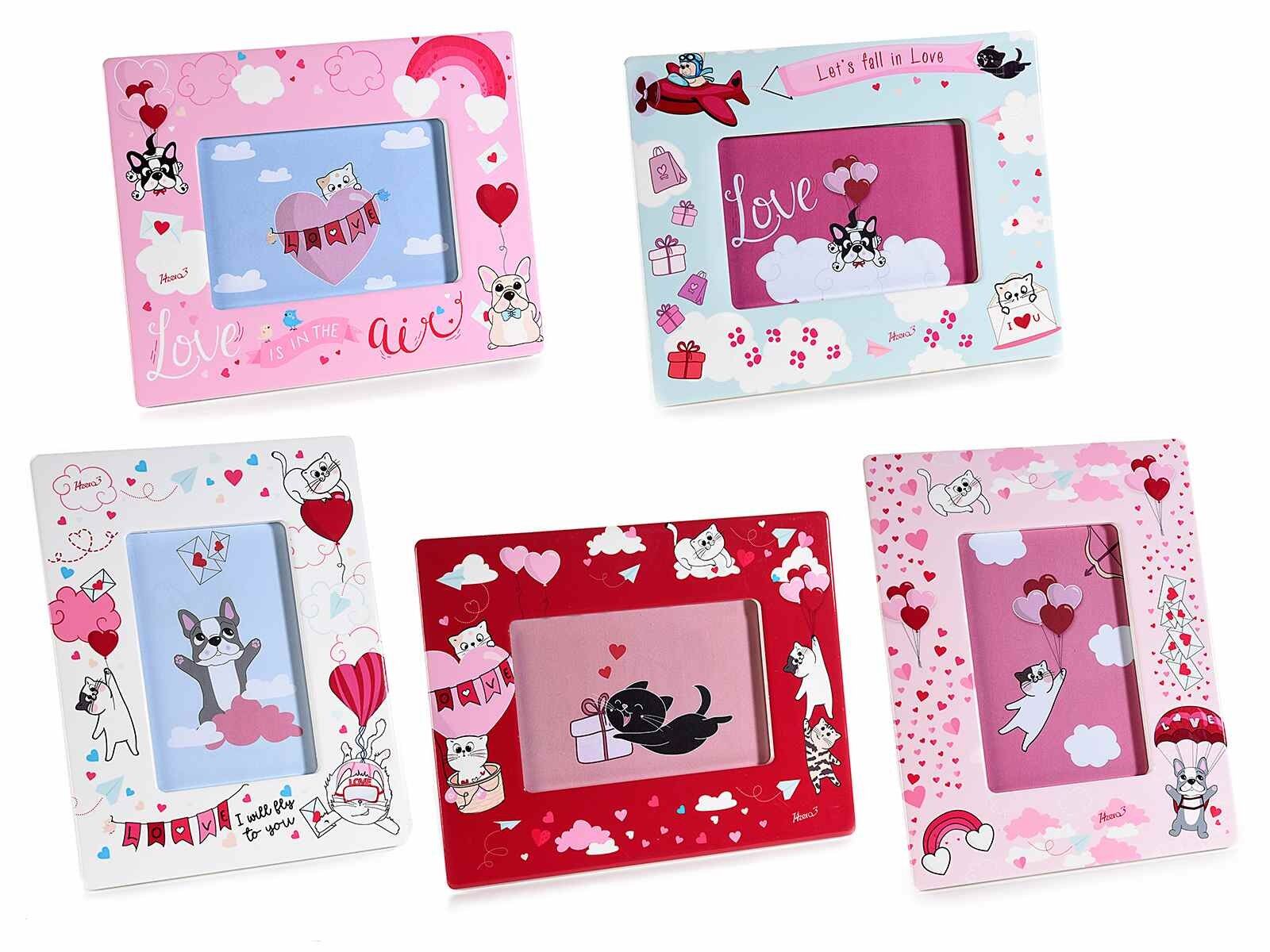 Cadres photo en céramique brillante sur pied design "Fall in Love" 14zero3