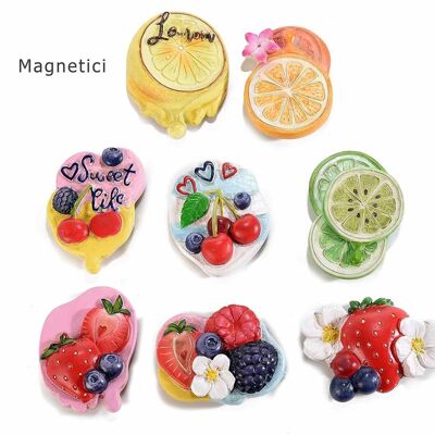 Magnets en résine colorés "Jus de Fruit"