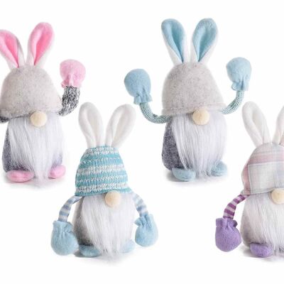 Cloth and fabric bunny gnomes with moldable arms