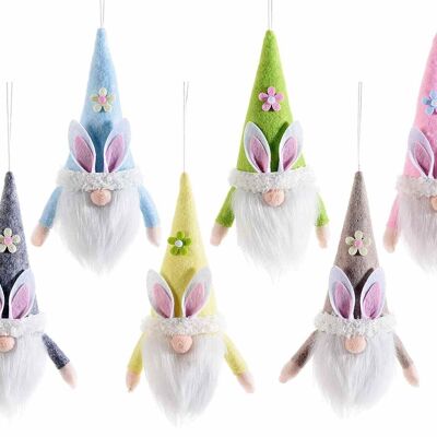 Duendes de Pascua de tela con orejas de conejo para colgar