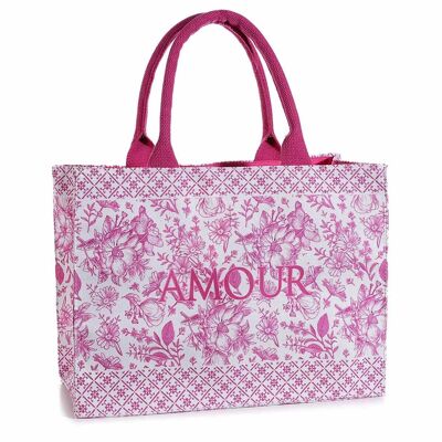Pink tote bag spring summer women's fashion bags with handles