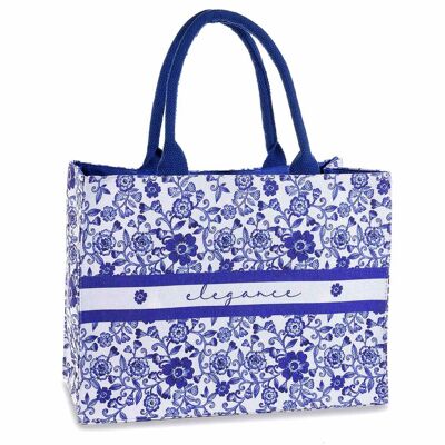 Tragetasche „Blue&White“, modische Damentaschen für Frühling und Sommer mit Henkeln