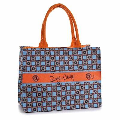 Tote bag / women's fabric bags with "Sunny Lady" handles