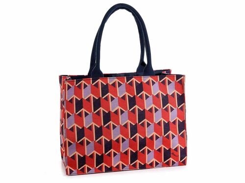 Borse a mano donna / Tote bag in tessuto con manici "Geometrie Moda Rosso"