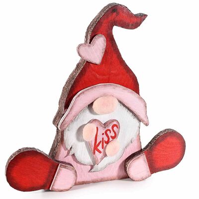 Gnomos enamorados con corazones rosas para colocar