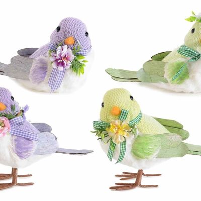 Oiseaux tricotés avec des fleurs à placer