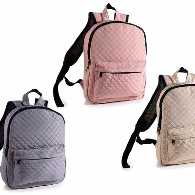 Quilted fabric backpacks with front pocket