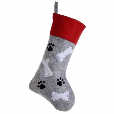 Christmas stockings in cloth "The best friends" with dog and cat paw print