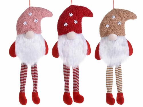 Gnomi / Babbo Natale gambe lunghe in panno da appendere e dettagli in eco fur