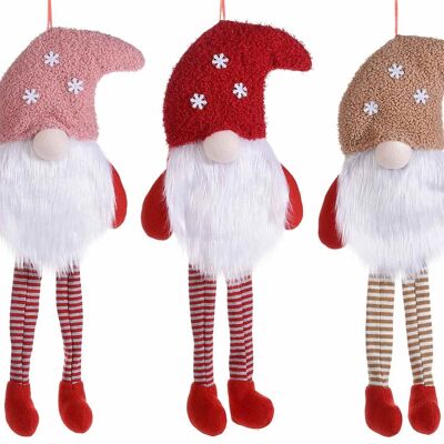 Gnomes / Père Noël longues jambes en tissu suspendu et détails en fourrure écologique